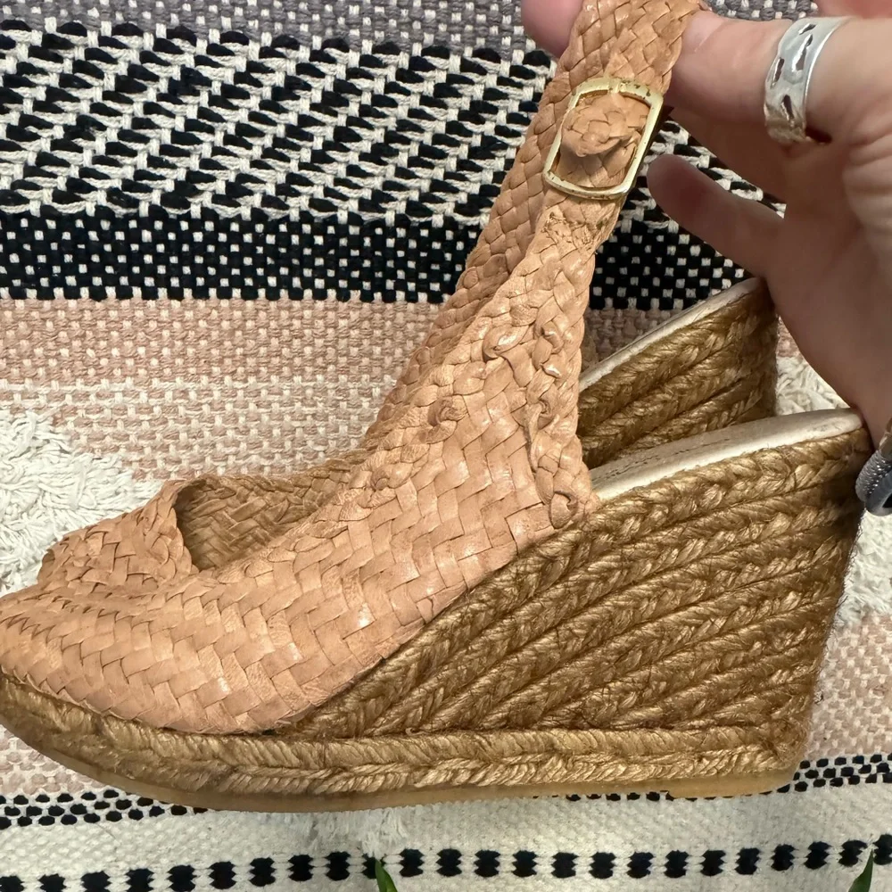 Eric Michael Tan‎ Woven Wedge Espadrille Sz